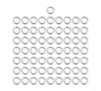 Anelli robusti e resistenti in acciaio inox, anelli divisi senza cuciture per esche, attrezzatura terminale resistente ad alta resistenza, 50 pezzi di dimensioni assortite (9 x 6 x 1,5 mm)
