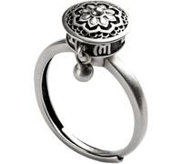 Anelli rotanti con ruota di preghiera in ottone Lotus Mantra anello per uomo donna, Acciaio inossidabile, Zircone sintetico