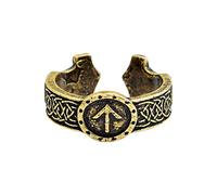 Anelli Rune Anelli Regolabile Per Gli Uomini Amuleto Runico Anello Nordic Punk Gothic Gioielli Colore Oro d Design Intelligente