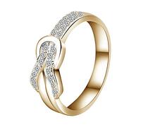 Anelli Sotto I 5 Dollari Nodo di corda con diamanti intrecciati per le donne Anello placcato Promise Love Friendship Ring Nodo d'oro Anelli d'amore Bigiotteria per Gli Anelli Di Donne (E, One Size)