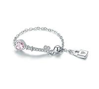 Anelli sterling di trjgtas Love Heart Lock Chain Anelli per le donne Gioielli per il fidanzamento del matrimonio