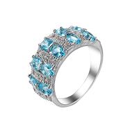 Anelli Tappo Anelli Argento Sterling Simulato Anelli Impilabili Per Le Donne Anello Zircone Dimensione 6 10 Portachiavi Anelli Set, 10, Rame, Nessuna pietra preziosa