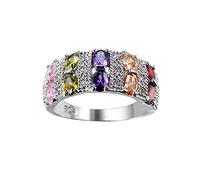 Anelli Tappo Anelli Argento Sterling Simulato Anelli Impilabili Per Le Donne Anello Zircone Dimensione 6 10 Portachiavi Anelli Set, 10, Rame, Nessuna pietra preziosa