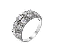 Anelli Tappo Anelli Argento Sterling Simulato Anelli Impilabili Per Le Donne Anello Zircone Dimensione 6 10 Portachiavi Anelli Set, 6, Rame, Nessuna pietra preziosa