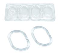 Anelli Tenda Doccia, Confezione da 12 Pz, Diametro Interno 4,6 X 2,9 cm, per Bastoni Tende Doccia, Robusti Anelli Tende di Plastica, Ganci per Tende, Anelli di Plastica per Tende Doccia