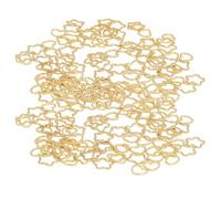 Anelli treccia per capelli a forma di stella, resistenti, colorati, in metallo, accessori per gioielli, per feste, eventi quotidiani, 100 pezzi, design a forma di stella a cuore, (Oro)