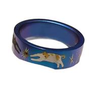 Anelli unici a forma di gatto con dettagli scintillanti a forma di stella, gioielli alla moda adatti per adolescenti e adulti, gioielli unici