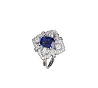 Anelli Vintage Anello di Fidanzamento Oro Bianco 9K Zaffiro da Laboratorio Rettangolare di Lusso con Design a Rombo Cavo da 1,9 CT e Moissanite Numero 20 Moderno per Sorella Compleanno Gioielli