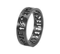 Anelli Vintage Donna, Anelli Donna Neri Acciaio al Titanio Taglia 25 6mm Vichingo Cavo Personalized Regalo per Madre Anniversary Gioielli