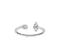 Anelli vintage in argento da donna con diamante creato oro bianco e pt950 regali per le donne, P 1/2, PT950, Diamante sintetico