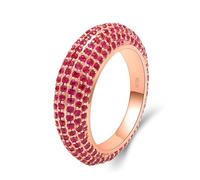 Anelli vintage, misura unica, con corindone rosso 2,75 carati, oro rosa 18 carati, regalo divertente per le donne, 65 (20.7), Oro rosa 18 carati (750), Corindone