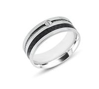 Anellissimo Anello carbonio con cavetto uomo acciaio 316L - 32