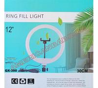 ANELLO 12'' LED RING 3 TIPI DI LUCE FILL LIGHT PHOTO CELLULARE SELF/TRUCCO FOTO