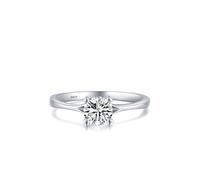 Anello 925 in argento da donna, anello semplice da donna, argento solitario semplice a quattro artigli, 51.5, Argento sterling, zirconia cubica