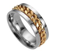 Anello a catena girevole Anello girevole in acciaio inossidabile Anello rotante Fede nuziale per uomo, compleanno, fidanzamento, giorno del padre, San Valentino, ecc. Design attraente
