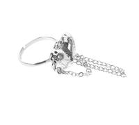 Anello a catena regolabile Anello di dito Open Ring Donne Broken Heart Anello