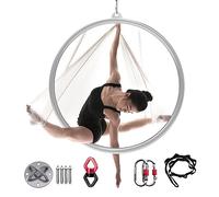 Anello a cerchio per yoga aereo, in acciaio inox, attrezzatura per fitness per palestra e danza, installazione a punto singolo