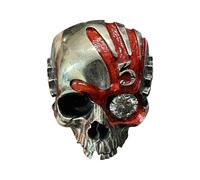Anello a cinque dita con teschio, stile vintage, gotico, vintage, nero, per Halloween, Metallo, Nessuna pietra preziosa