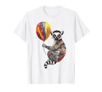 Anello a coda di lemure Art Animal Lover Motivo Anello coda lemure Maglietta