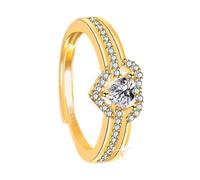 Anello A Cuore Con Pietra Gioiello Da Matrimonio Con L'Apertura Regolabile | Anelli con d'Amore in Zirconia Cubica Per San , Donne, Fidanzamento, Promessa, Compleanno,