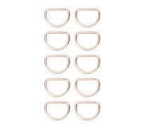 Anello a D in metallo, anello di regolazione 10PCS Anelli a D con anello a D in lega, accessori fai da te a mano per borsa, cinghia, cinghia, cinghia(Inner diameter 15mm gold)