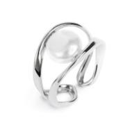 Anello a doppia fascia con perla