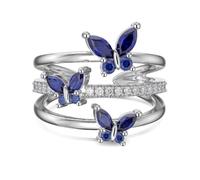 Anello a Farfalla Regolabile in Argento Sterling 925 per Donna - Delicato e Carino Gioiello a Forma di Farfalla, Anello di Apertura con zirconi 5A Scintillanti per Moglie, Mamma e Figlia (Argento