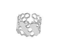 Anello a fascia aperta a nido d'ape a nido d'ape per donne e ragazze irregolare geometrico unico alveare regolabile anelli per nocche vestibilità comoda retrò delicato gioielli regalo, Metallo