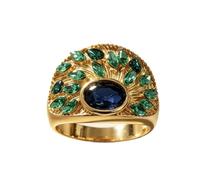 Anello a fascia da donna color oro a forma di piuma, intarsiato con pietra verde pavone, delicato e versatile, accessori per le dita per tutti i giorni, ufficio, appuntamenti, matrimoni, banchetti