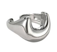 Anello a fascia geometrica attorcigliato da donna, regolabile, design minimalista, accessorio unico impilabile, Adjustable