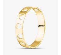 Anello a fascia in oro giallo 9 kt con cuori ritagliati S1791Y