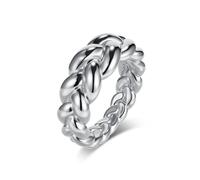 Anello a fascia intrecciata lucida da 10mm per uomo e donna in Acciaio