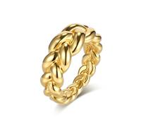 Anello a fascia intrecciata lucida da 10mm per uomo e donna in Acciaio