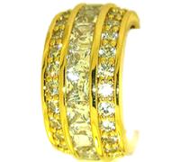 Anello A Fascia Larga Infinity Eternity In Oro Giallo 18KT CZ 3 File Nuovo