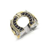 Anello a ferro di cavallo fortunato da uomo, anello hip hop, cowboy occidentale, anello a ferro di cavallo punk rock, anello gotico vintage a forma di ferro di cavallo da cowboy, regalo per uomini e