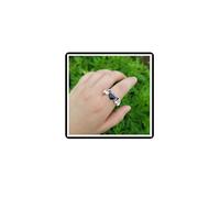 Anello a forma di ali di diavolo, con ciondolo a forma di cuore, con strass, punk, con cuore, per donne e ragazze, colore: nero