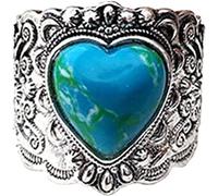 Anello a Forma di Anello a Forma di Amore retrò Verde Anello Elegante a Forma di Luna d'Amore per Anelli d'umore per Ragazze da Donna BulkDurability