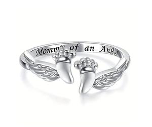 Anello a forma di angelo, in rame estetico, con d'angelo, gioiello per aborto spontaneo, per viaggi quotidiani, pendolari, vacanze, feste di compleanno