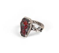 Anello a forma di bara personalizzato con fiore di rosa, anello gotico a forma di bara, per donne e uomini, in argento Sterling, stile vampiro, gioielli gotici, regalo per Halloween e San Valentino