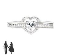 Anello a forma di cuore I Choose Me in argento sterling 925, impilabile, a forma di cuore, simbolo di amore per se stessi, anello da mignolo impilabile in argento per donna (Silver,9)