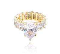 Anello a forma di lacrima d'oro 14k, anello moissanita tagliato a pera taglio, una lacrima scintillante di gioia per i momenti celebri