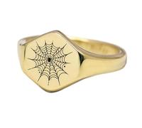 Anello a forma di ragno e ragnatela a forma esagonale | Argento sterling 925 placcato oro | Gioielli da regalo, anelli con sigillo in stile vintage, gioielli fatti a mano | LK_PDR_01081_5