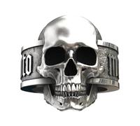 Anello a forma di teschio, stile retrò, accessorio alla moda da motociclista, accessorio alla moda per uomo e donna, Refer to description, fare riferimento alla descrizione, Non pietra preziosa
