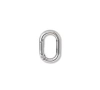 Anello a molla ovale apribile, fibbia a catena for portachiavi multi-misura, moschettone in metallo con ganci in metallo for borsa in pelle, 1 pz.(Silver,4cm)