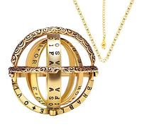 Anello a sfera astronomica pieghevole per uomo donna oro vintage anello gotico unico che si svolge in una sfera astronomica collana ciondolo gioielli, Metallo, non noto