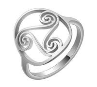 Anello a spirale triskele cavo per donne ragazze anelli rotondi celtici pila anelli in acciaio inossidabile geometrico gioielli regalo, Metallo non prezioso
