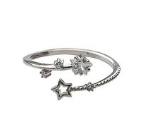 Anello a stella design femminile moda doppio strato cinque punte anello stella semplice apertura regolabile anelli multipli per le donne set, A, misura unica, Regolabile