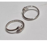 Anello Abbraccio Coppia 1uomo+1 donna Mani in Argento 925regolabile+cofanetto
