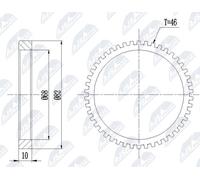 ANELLO ABS PER HYUNDAI i30 2007-2011 46 T 82 MM / 68 MM / 10 MM