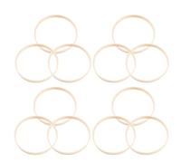 Anello Acchiappasogni Rotondo 12 Pezzi in Bambù | Creazioni Macramè e Ricamo, Superficie Liscia Beige, da Appendere a Parete, Forma Rotonda Stabile
